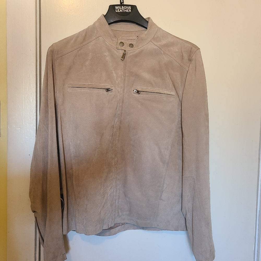 Wilsons Leather M. Julian Biker Racer Suede Jacket